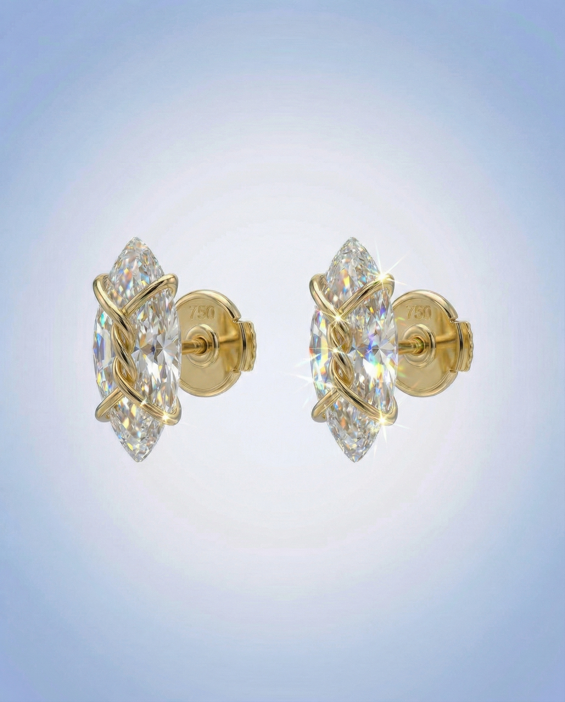 18k Gold Harness Earstuds