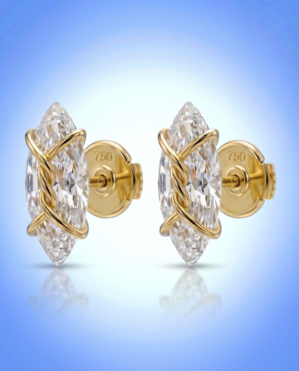 18k Gold Harness Earstuds