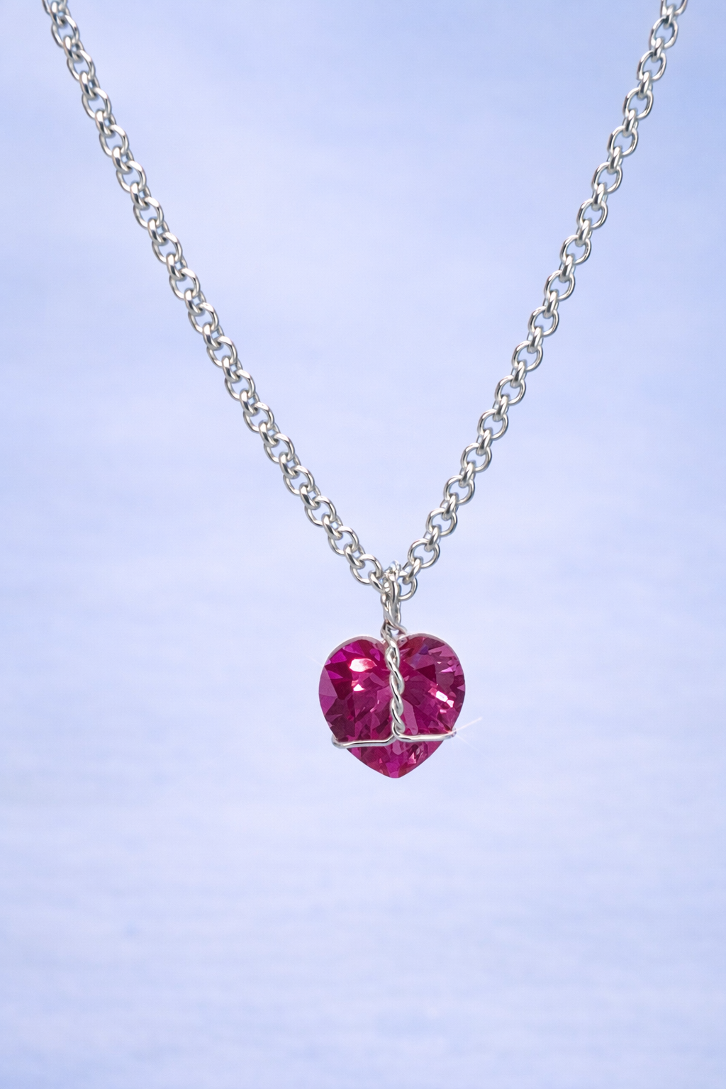 Pink Sapphire Heart Pendant