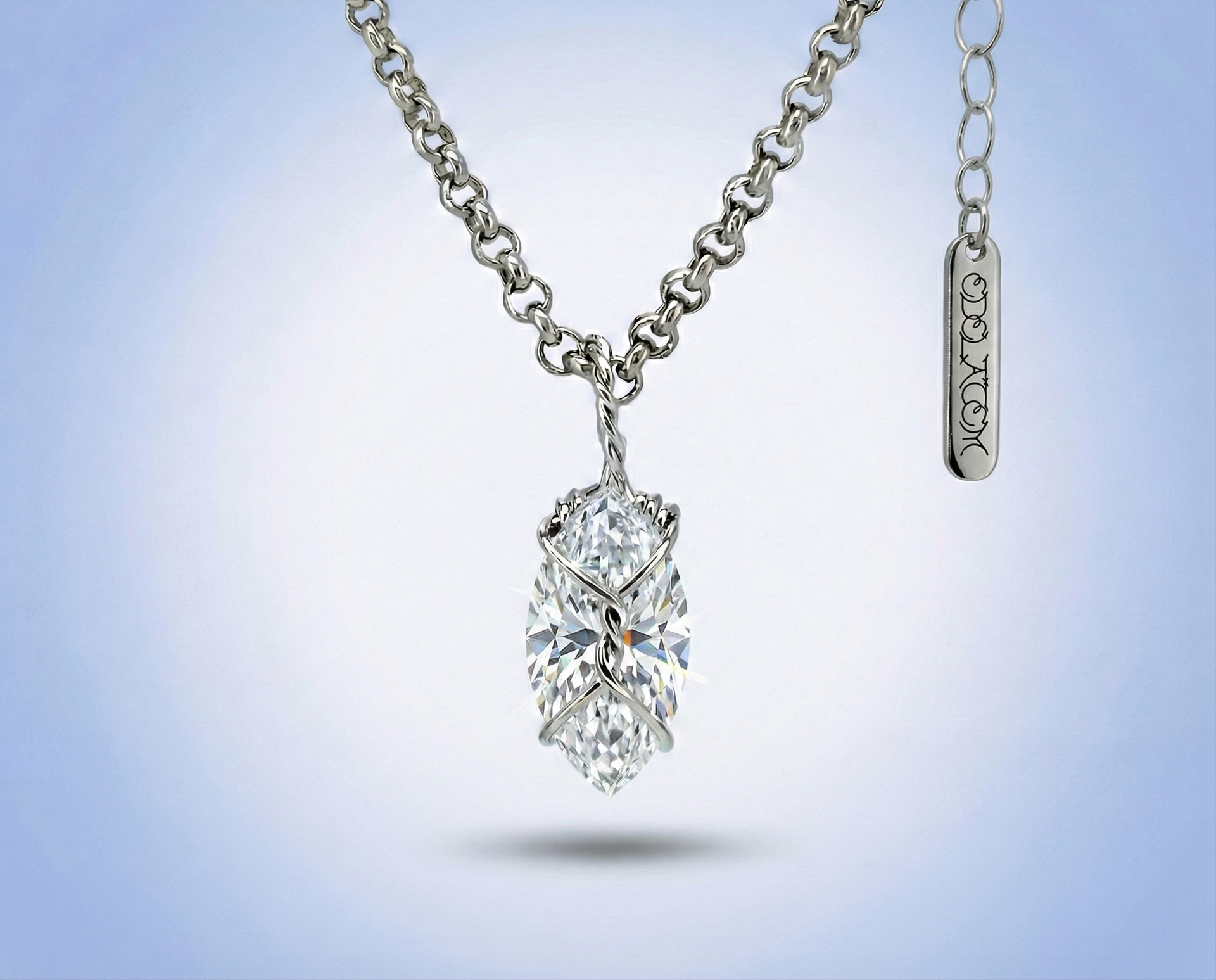 Harness pendant. Marquise Moissanite